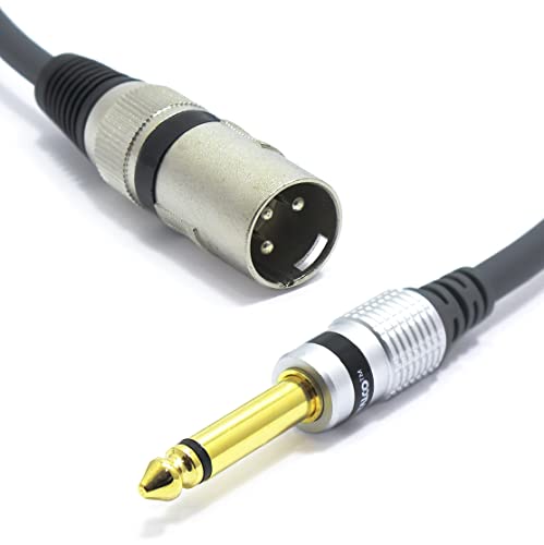 XLR Maschio a Jack 6.3mm Mono Cavo per Microfono 3m VITALCO Jack 6.3 TS Audio a 3 Pin Connettore Adattatore