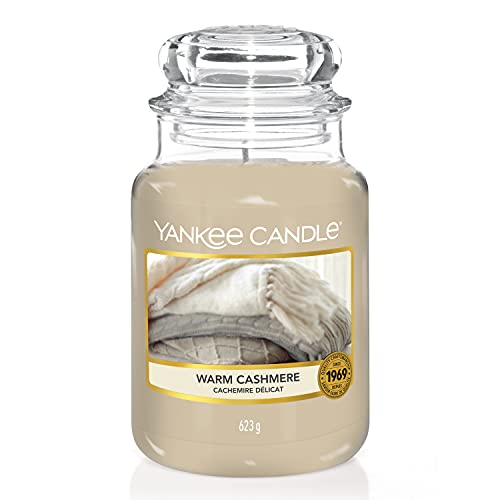 Yankee Candle Candela Profumata In Giara Grande, Caldo Cashmere, Beige, ‎9.9 x 9.9 x 16.8 cm; 1.11 Kg