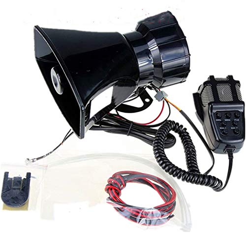 Yida - Clacson sirena veicolare, 12 V, 80 W, 7 toni, con microfono, utilizzabile come altoparlante