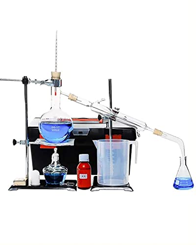 YNB Kit di Vetreria di Laboratorio 500 Ml Dispositivo di Distillazione di Oli Essenziali Distillatore d Acqua Purificatore di Chimica Materiale Didattico