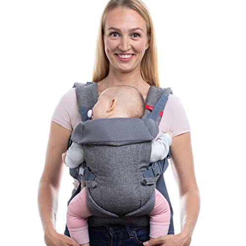 You+Me - Portabebè convertibile 4 in 1, con rete mesh 3D Cool Air, colore: grigio erica, da indossare con un bebè fino a 3,6 kg e bambini fino a 14,5 kg