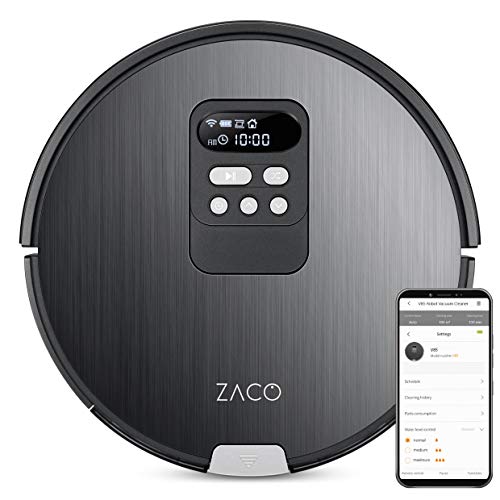 ZACO V85 Robot Aspirapolvere Lavapavimenti potente con App, Alexa, Telecomando, Navigazione intelligente, 130min, 750ml serbatoio, Robot pulisci pavimenti senza fili per peli animali e tapetto