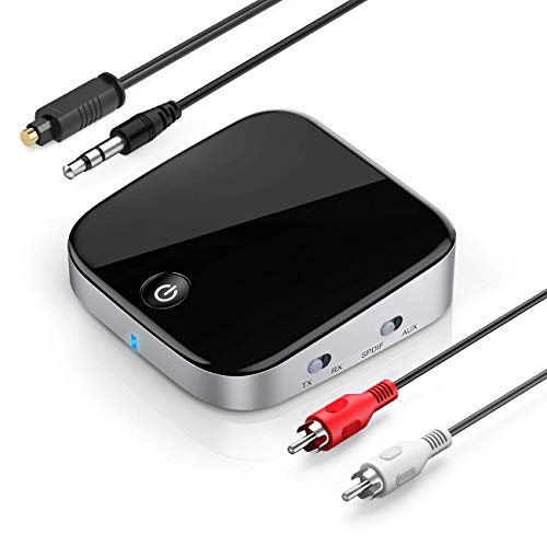 ZeaLife Adattatore Bluetooth 5.0 Audio, Ricevitore trasmettitore Bluetooth Ricevitore trasmettitore a Bassa latenza 2 in 1 aptX per TV Sistema Stereo Portatile Altoparlanti