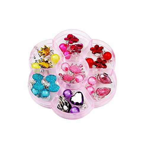Zeayebsr 7 paia di orecchini a clip per ragazza orecchini a clip set di orecchini per bambini clip per vestire accessori per gioielli orecchini per ragazze da con 1 scatola trasparente