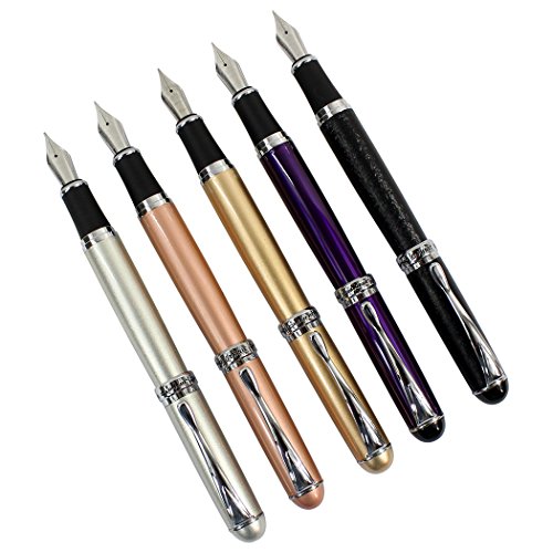 Zoohot 5 pezzi jinhao x750 Penna stilografica pennino medio penna del dirigente aziendale