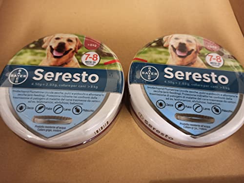 2 confezioni Collare Seresto di Bayer per cani oltre 8 Kg antipulci e zecche 70 cm