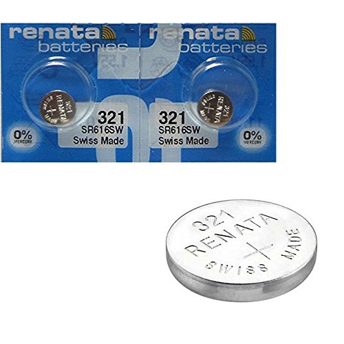 2 x Renata-Batteria per orologio da polso, prodotta in Svizzera, batterie di pile all ossido di argento, 0% , senza mercurio Renata-Pila a bottone da 1,55 V, Lunga durata, batterie