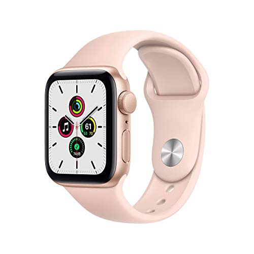 2020 Apple Watch SE (GPS, 40 mm) Cassa in alluminio color oro con Cinturino Sport rosa sabbia