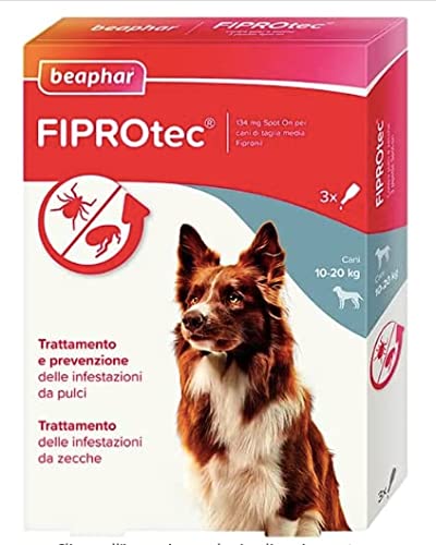 3 fialette antiparassitario cane 10-20KG FIPROTEC BEAPHAR...