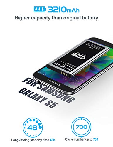 3210mAh Batteria Compatibile con Samsung Galaxy S5, EMNT Li-ion Bat...