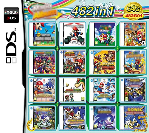 482 in 1 Games DS Game NDS Game Card Super Combo Cartridge for DS NDSL NDSi 3DS 2DS XL