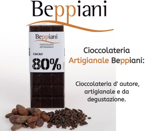 5 Tavolette di finissimo cioccolato fondente artigianale Beppiani -...