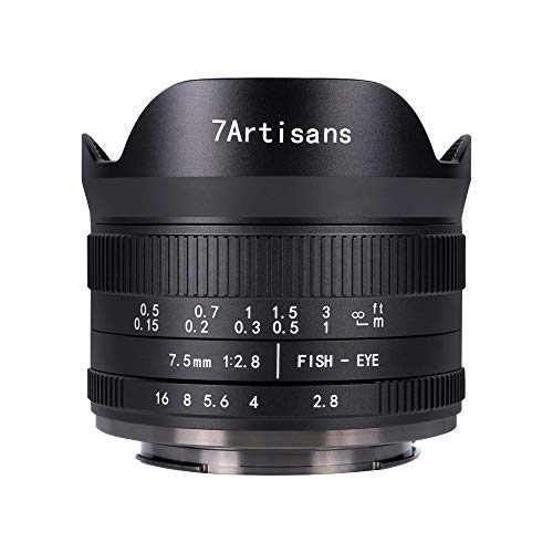 7artisans - Obiettivo grandangolare Fisheye F2.8II APS-C, 7,5 mm, per obiettivo Nikon Z Mirrorless, misura Z6, Z7, Z50, Z5, colore: Nero