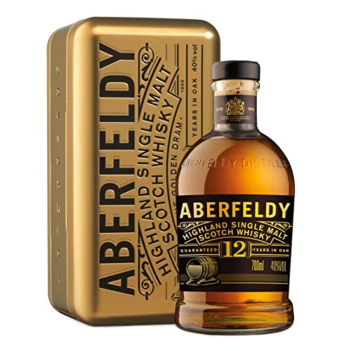Aberfeldy 12 Anni Single Malt Highland Scotch Whisky Confezione Regalo, 70 cl
