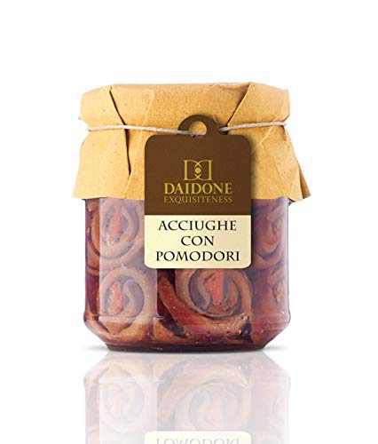 Acciughe Arrotondate con Pomodori Artigianali Siciliane in Olio di Oliva - 12 Vasetti da 200g