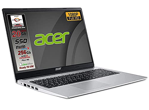 Acer aspire SSD Silver New Athlon 3050u, ram 20 GB ddr4, SSD M.2 pc...
