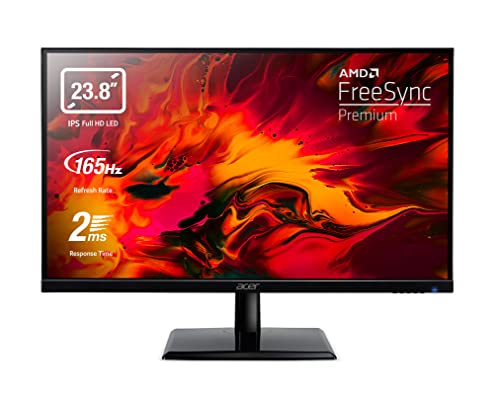 Acer EG240YPbipx Monitor Gaming FreeSync Premium 23,8 , Display IPS FHD, 165 Hz, 2 ms, 16:9, HDMI (2.0), DP (1.2), Lum 300 cd m2, Audio out, ZeroFrame, Cavi HDMI, DP Inclusi