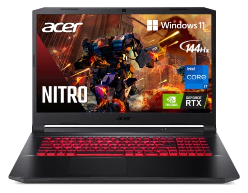Acer Nitro 5 AN517-54-79L1 Gaming Laptop | Intel Core i7-11800H | NVIDIA GeForce RTX 3050Ti Laptop GPU | 17.3  FHD 144Hz IPS Display | 16GB DDR4 | 1TB NVMe SSD | Killer Wi-Fi 6 | Backlit KB | Win 11