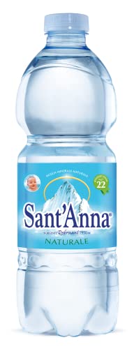 Acqua Sant Anna, Bottiglie di Acqua Naturale da 0,5 Litri, Acqua Minerale Naturale in Bottiglie di Plastica 100% Riciclabile, Confezione da 24 Bottigliette da 0,5 L