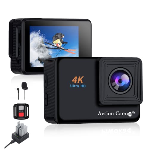 Action Cam Jadfezy 4K 30fps con WiFi e Telecomando, Sports Cam da 3...