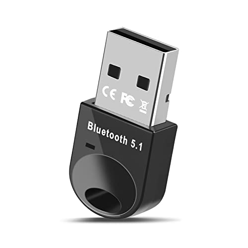 Adattatore Bluetooth USB 5.1, Chiavetta Bluetooth per PC Laptop EDR Dongle USB Bluetooth Compatibile con Windows 11 10 8.1 7