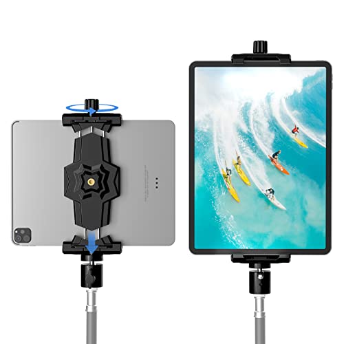 Adattatore per treppiede per iPad e Tablet telefono con testa a sfera, supporto tablet treppiede per iPad ruotabile 360 per iPad Pro12.9 iPad Mini, Galaxy Tab, Surface Pro 8, selfie stick 5.3-10.6  