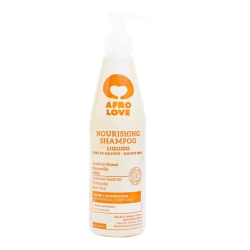 Afro Love Shampoo Nutriente Senza Solfati, Parabeni e Silicone 290ml per capelli Ricci, Vegano e Cruelty-free