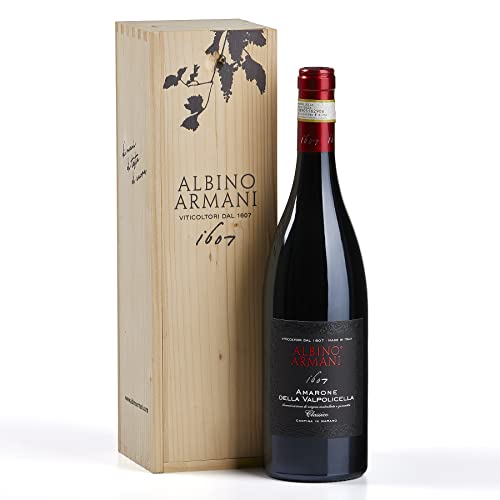 ALBINO ARMANI - GIFT AMARONE - Confezione regalo in legno con logo da 1 bottiglia x 750 ml - 1x Amarone della Valpolicella Classico DOCG