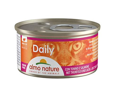Almo Nature Almo Nature Daily - Cibo Umido Completo Per Gatti Adulti - Mousse Con Tonno E Salmone. 24 Lattine Da 85G. - 2400 g
