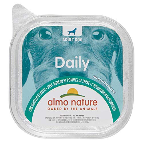 almo nature Daily con Agnello & Patate Ricetta Senza Glutine - Cibo Umido per Cani Adulti - Pacco da 9 x 300 g