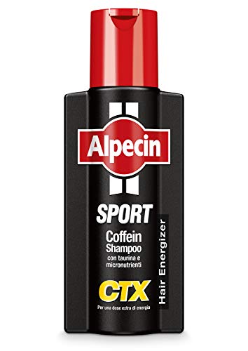 Alpecin Coffein Shampoo Sport CTX con taurina 250 ml | Shampoo Naturale crescita dei capelli | Shampoo anticaduta Uomo | Alpecin Coffein Shampoo contro la caduta dei capelli