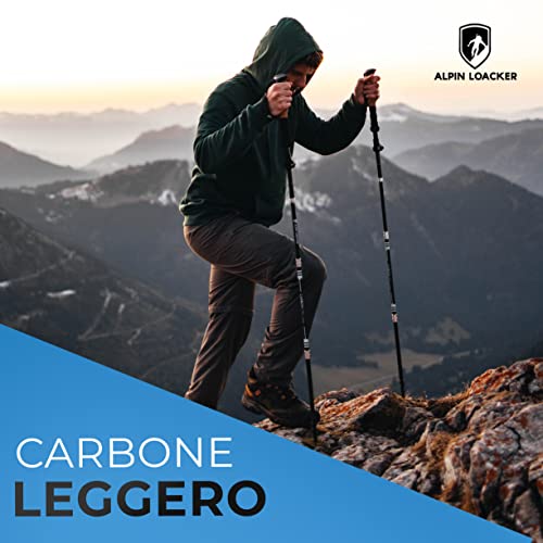 Alpin Loacker Pro Series, Bastoncini Trekking Carbonio con Accessor...