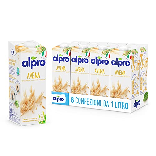 ALPRO CLASSICO, Bevanda all AVENA, 100% vegetale con vitamine B2, B12 e D (8 confezioni x 1 Litro)