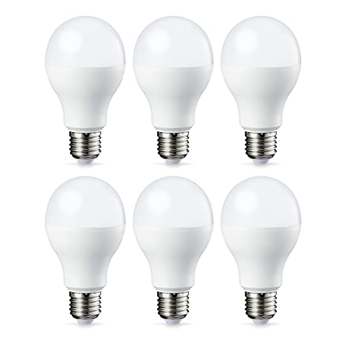 Amazon Basics - Confezione da 6 lampadine a LED, con attacco Edison E27, piccole, da 14 W (equivalenti a 100 W), luce bianca calda, non dimmerabili