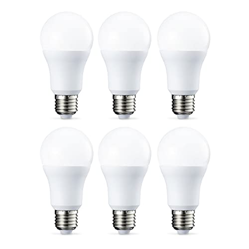 Amazon Basics - Confezione da 6 lampadine a LED, con attacco Edison E27, piccole, da 10 W (equivalenti a 75 W), luce bianca fredda, non dimmerabili