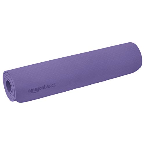Amazon Basics - Tappetino da yoga in TPE, viola, 0,76 cm