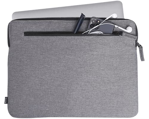 Amazon Brand - Eono Minimalismo Custodia Protettiva per Laptop con 2 Tasche, Morbida Borsa   Sleeve Imbottita per Notebook Tablet (Grigio - 15.6 pollici)