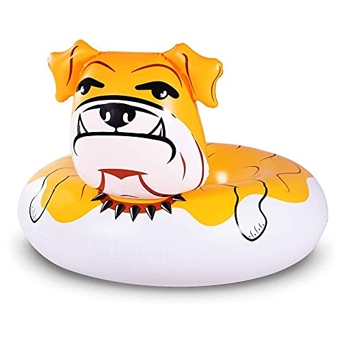 Amazon Brand - Umi Bulldog galleggiante per piscina per adulti, 134 cm gigante gonfiabile Bulldog galleggiante tubo per feste, Tubo galleggiante per il lago di divertimento estivo