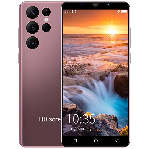 Android Smartphones, Dual Sim Mobile phone, 5.0 Inch Quad-Core 4GB ROM, Dual Cameras, Bluetooth, GPS, Wifi Cell Phones (S22+ Coffee Purple)