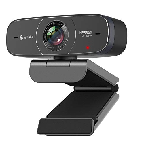 Angetube Webcam pro HD 60FPS 1080P in doppio microfono con riduzione del rumore, webcam per computer con autofocus, webcam per PC con supporto di registrazione chiamata conferenza per laptop