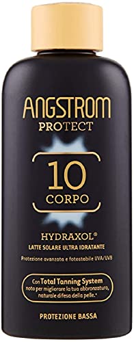 Angstrom Protect Latte Solare Ultra Idratante, Protezione Solare 10+ con Azione Nutriente e Prolungata, Indicata per Pelli Sensibili, 200 ml