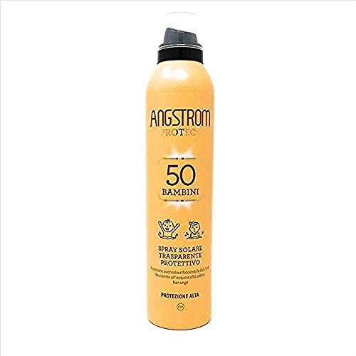 Angstrom Protect Spray Solare Trasparente Protezione Corpo 50+ Anche su Pelle Bagnata, 250ml