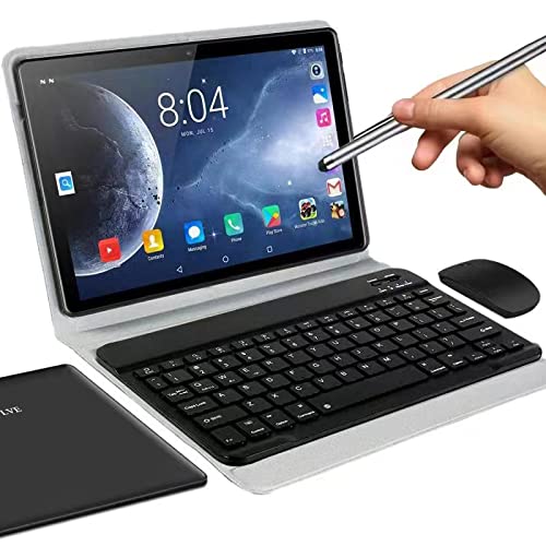 AODOEU Tablet 10.1 Pollici Con Wifi Offerte Tablet PC Portatile Android, 64Go ROM 4Go RAM 4G LTE Dual SIM Call 8MP Fotocamera 8000mA, Sbloccato Tablets con Tastiera Netflix Bluetooth Play (nero)