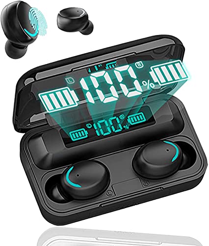 AOTUYE Cuffie senza fili Bluetooth 5.0 con riduzione del rumore, auricolari sportivi con IPX7 auricolari stereo impermeabili all’orecchio integrati HD Mic cuffie per Android iOS
