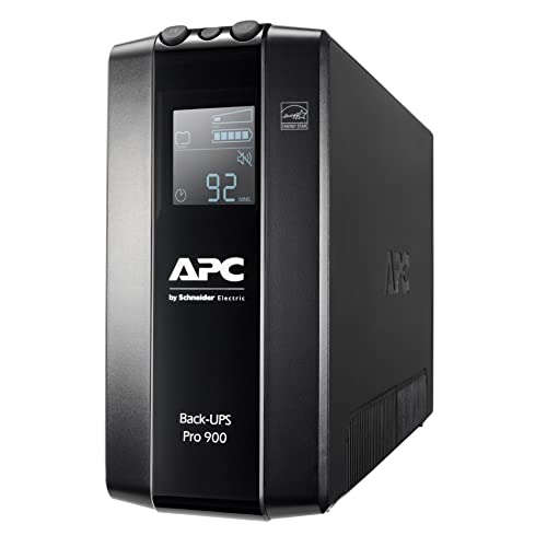 APC by Schneider Electric Back UPS PRO BR900MI Gruppo di Continuità UPS, 900VA, 6 Uscite IEC, Interfaccia LCD, Protezione Linea Dati da 1 GB