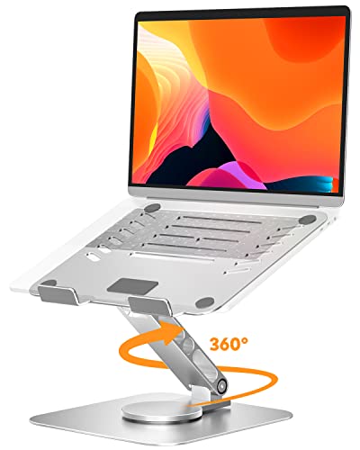 APMIEK Supporto PC Portatile Ruotabile a 360°, Rialzo PC Portatile Regolabile Altezza Alluminio Supporto Laptop Stand Stabile Ergonomico Supporto Notebook per MacBook Air Pro,Dell,HP, 10-15.6 Pollici