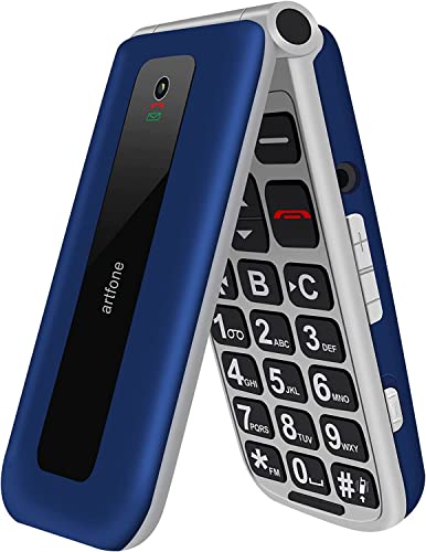 artfone F20 Telefono Cellulare per Anziani, Flip Cellulare Anziani con Tasti Grandi|2G GSM|2.4  Display|SOS|1000mAh Batteria|Funzione MMS|Supporto SIM Doppio|Chiamata Rapida|Radio FM|Torcia -Blu