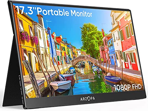 ARZOPA 17.3 Pollici Portable Monitor, 1080 FHD schermo mobile ester...