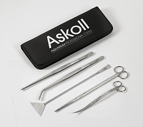 Askoll 005054 Kit di Accessori, Forbici + Pinze + Spatola per la Cura Dell Acquario