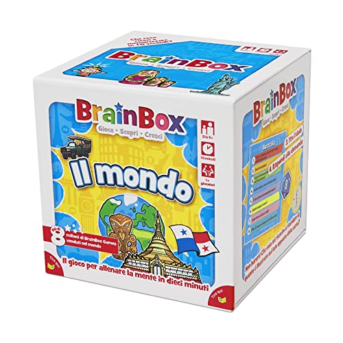Asmodee - BrainBox: Il Mondo, Gioco per Imparare e Allenare la Mente, 1+ Giocatori, 8+ Anni, Ed. in Italiano, G1-13901